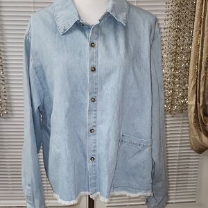Forever 21 Light Blue Denim Shirt